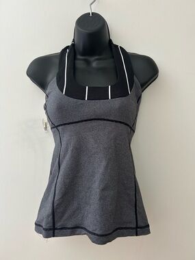 Lululemon old style white and Black Athletic Tank Top